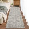 Garvee Washable Runner Rugs for Hallway 2×6 Modern Bordered Non Slip Kitchen Laundry Rug Low-Pile Non-Shedding Geometric Floor Carpet Runners for Bathroom Bedroom Bedside, Linen(Airy Solid|camel)