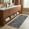 Garvee Washable Runner Rugs for Hallway 2×6 Modern Bordered Non Slip Kitchen Laundry Rug Low-Pile Non-Shedding Geometric Floor Carpet Runners for Bathroom Bedroom Bedside, Linen(Airy Solid|dark Grey)