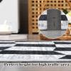 Garvee Washable Runner Rugs for Hallway 2×6 Modern Bordered Non Slip Kitchen Laundry Rug Low-Pile Non-Shedding Geometric Floor Carpet Runners for Bathroom Bedroom Bedside, Linen(Checkered|black)