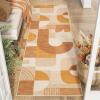 5×7 Area Rugs, Boho Washable Rugs for Living Room Bedroom Dining Room, Soft Modern Abstract Large Throw Floor Carpet Non Slip, Orange/Pink, 5’x7′(Orange/Pink)