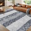 Garvee 2×6 Vintage Kitchen Rugs Non Slip Washable, Distressed Medallion Runner Rug for Bathroom, Non Shedding Low Pile Farmhouse Rugs Stain Resistant Foldable Soft Mats for Entryway, Bedroom, Blue(Boho|grey)