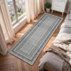 Garvee 8×10 Washable Area Rug for Bedroom Living Room, Modern Bordered Soft Non Slip Floor Rugs Large Geometric Area Rugs for Dining Room Office, Minimalist Home Decor Carpet, Black Grey(Modern Border|black Grey)