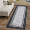 Garvee 9×12 Border Area Rug Modern Contemporary Washable Non Slip Rug Stain Resistant Soft Low Pile Carpet for Living Room Bedroom Dining Room Hallway Office Farmhouse Home Decor, Black Grey(Border-black Grey)