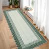 Garvee 9×12 Border Area Rug Modern Contemporary Washable Non Slip Rug Stain Resistant Soft Low Pile Carpet for Living Room Bedroom Dining Room Hallway Office Farmhouse Home Decor, Black Grey(Border-green)