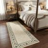 Garvee Floral 6×9 Area Rugs for Living Room Bedroom, Washable Non Slip Vintage Floor Rugs Large Low Pile Stain Resistant Indoor Farmhouse Carpet for Dining Room, Oriental Home Decor Rug, Beige(Border Floral|beige)