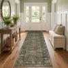 Garvee Green 9×12 Area Rugs for Living Room, Washable Non Slip Floral Rug with Non Slip Backing for Bedroom Vintage Distressed Oriental Indoor Carpet for Dining Room Office Retro Accent Home Decor Rug(Vintage|taupe)