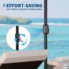 Garvee 15Ft Double-Sided Patio Umbrella, Large Outdoor Market Umbrella with Base Included, Rectangular Table Umbrella for Poolside, Lawn, Backyard(Blue)