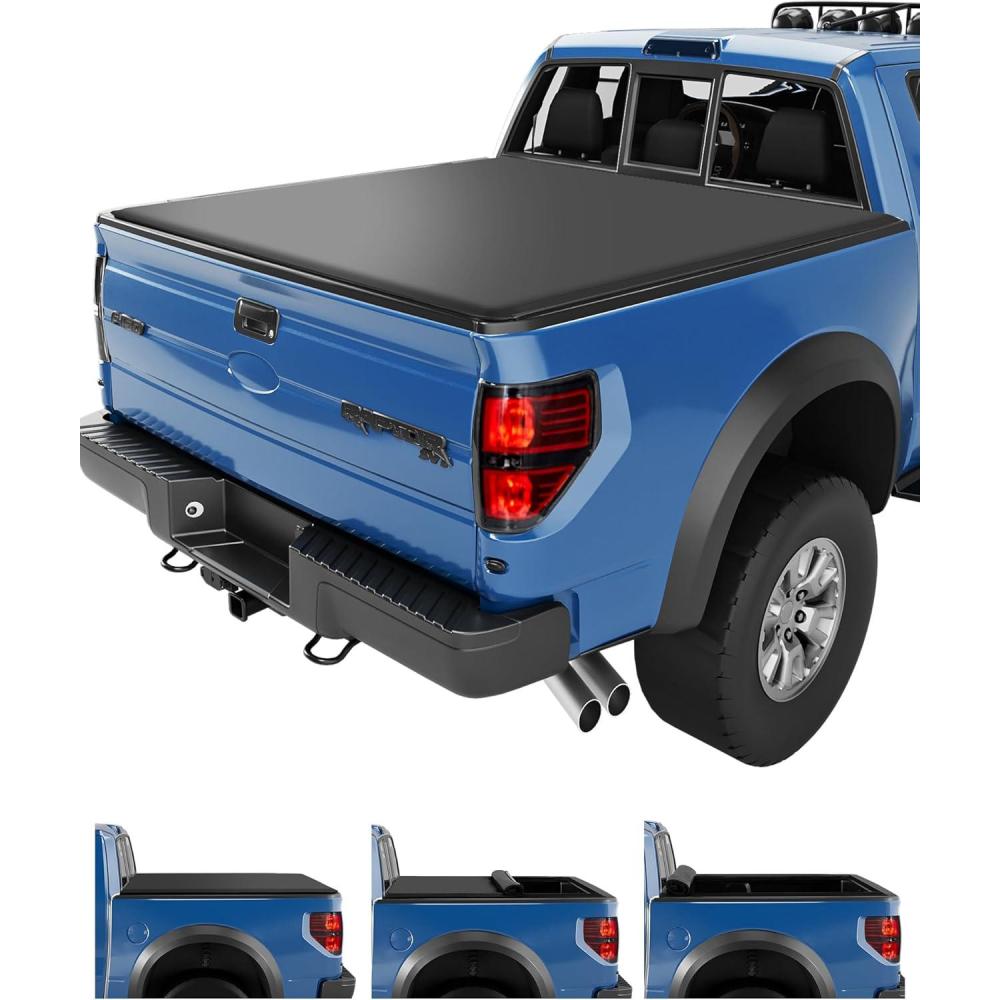 image:imageGarvee Soft Rollup Truck Bed Tonneau Cover Compatible with 20042024 Ford F150 55 ft 67 in Bed65FT