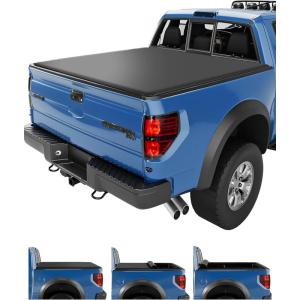 Garvee Soft Roll-up Truck Bed Tonneau Cover Compatible with 2004-2024 Ford F-150 5.5 ft (67 in) Bed(|6.5FT)