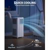 Garvee 8000 BTU Portable Air Conditioner, 3-in-1 Cooling, Dehumidifying & Fan for Rooms Up to 350 Sq. Ft | Quiet Sleep Mode | Energy-Saving 24-Hr Timer | AC Unit w/Remote & Full Window Kit, Black(White Cover)