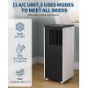 Garvee 8000 BTU Portable Air Conditioner, 3-in-1 Cooling, Dehumidifying & Fan for Rooms Up to 350 Sq. Ft | Quiet Sleep Mode | Energy-Saving 24-Hr Timer | AC Unit w/Remote & Full Window Kit, Black(8K Black Top)