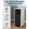Garvee 8000 BTU Portable Air Conditioner, 3-in-1 Cooling, Dehumidifying & Fan for Rooms Up to 350 Sq. Ft | Quiet Sleep Mode | Energy-Saving 24-Hr Timer | AC Unit w/Remote & Full Window Kit, Black(White+Black)