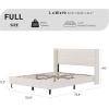 Garvee Queen Size Bed Frame with Wingback Headboard, Velvet Upholstered Platform Bedframe with Wood Slats, No Box Spring Needed, Easy Assembly, Beige(Beige)