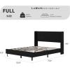 Garvee Queen Size Bed Frame with Wingback Headboard, Velvet Upholstered Platform Bedframe with Wood Slats, No Box Spring Needed, Easy Assembly, Beige(Black)