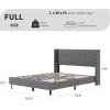 Garvee Queen Size Bed Frame with Wingback Headboard, Velvet Upholstered Platform Bedframe with Wood Slats, No Box Spring Needed, Easy Assembly, Beige(Grey)