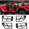 Garvee Off Road Tubular Half Doors for Wrangler JL 2018-2025 – Set of 4 Front & Rear Tube Half Doors (NO Mirrors)(JL 4D)