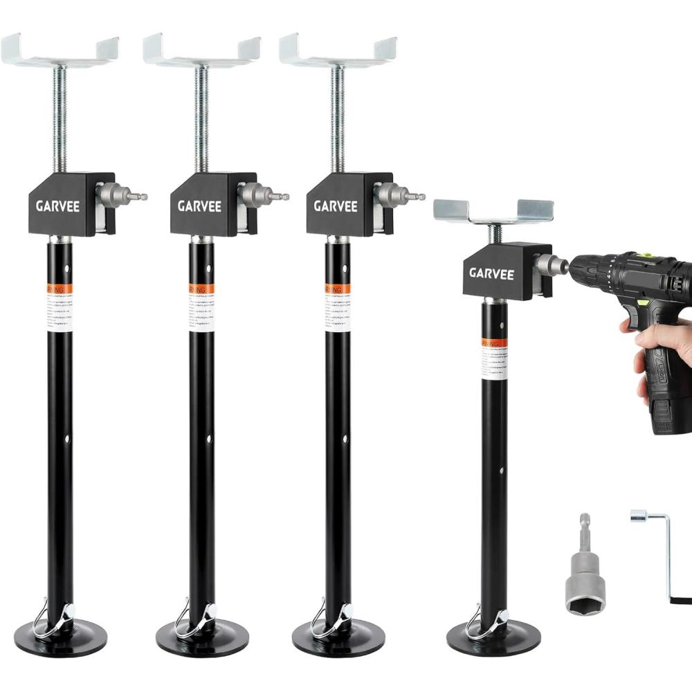 image:imageGarvee RV Slide Out Support Jacks Set of 6  30000lb Heavy Duty Rv Stabilizer Jacks Support 2149 QuickLift Adjustable  Power Drill amp Hand Crank Compatible for Campers Travel Trailers amp RVs4 Pack