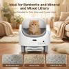 Automatic Cat Litter Box, Self-Cleaning Litter Box with Open-Top Design, 15-Layer Safety Protection System & Smart App Control, Electric Cat Litter Box with Adjustable Entry Height & Odor Control(White)