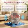 Automatic Cat Litter Box, Self-Cleaning Litter Box with Open-Top Design, 15-Layer Safety Protection System & Smart App Control, Electric Cat Litter Box with Adjustable Entry Height & Odor Control(Cool Gray)