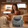 Automatic Cat Litter Box, Self-Cleaning Litter Box with Open-Top Design, 15-Layer Safety Protection System & Smart App Control, Electric Cat Litter Box with Adjustable Entry Height & Odor Control(Cool Gray)