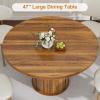 Garvee 47 Inch Round Dining Table for 4, Kitchen Table with 2-Layer Storage Shelf and a Drawer, Farmhouse Circle Dinner Table for Dining Room, Kitchen, Living Room (Table Only), Black(Walnut)