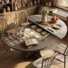 Garvee 47″-63″ Extendable Round Dining Room Table for 4-8, Farmhouse Wood ExpandableKitchen Table w/Wider Leg, Sturdy Metal Frame, Oval Circle, for Dinner, Kitchen, Apartment, Space Save, Retro Black(Retro Gray)
