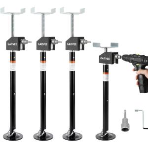 Garvee RV Slide Out Support Jacks (Set of 6) – 30,000lb Heavy Duty Rv Stabilizer Jacks Support, 21″-49″ Quick-Lift Adjustable – Power Drill & Hand Crank Compatible for Campers, Travel Trailers & RVs(4 Pack)