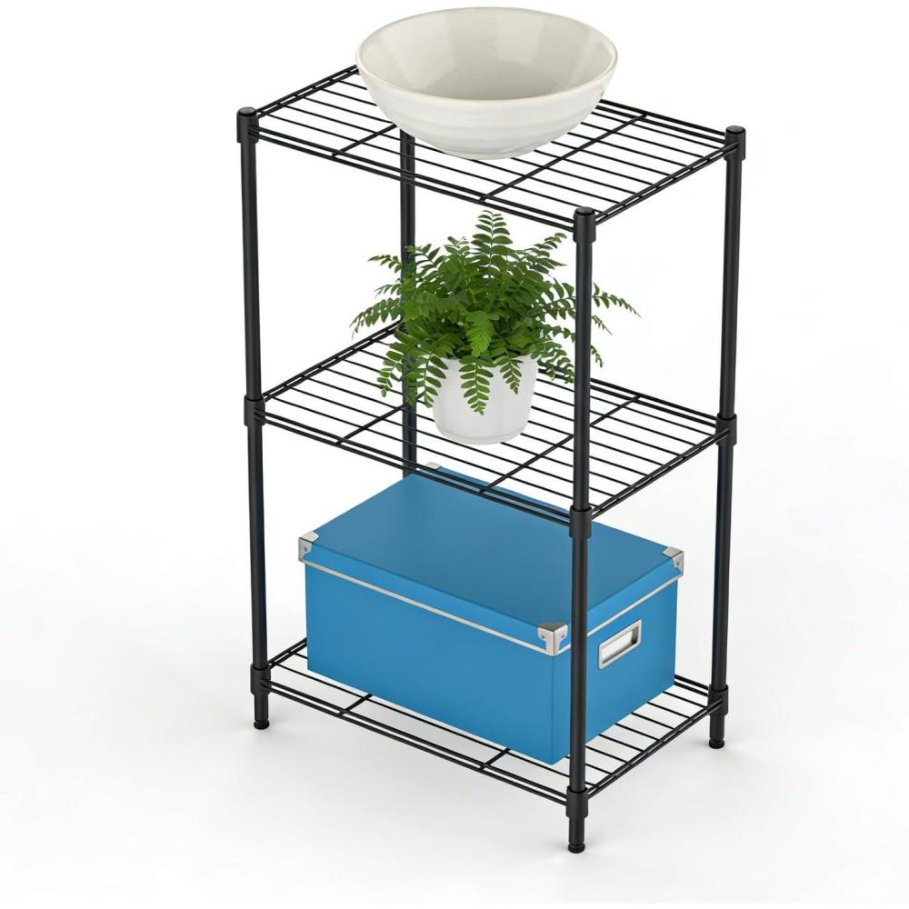 image:imageGarvee 3Tier Freestanding Shelf Units Metal Shelving 28 H Storage Shelves Pantry Kitchen Metal Wire Shelving with Adjustable Feet 287 H x 177 W x 118 D