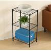 Garvee 3-Tier﻿ Freestanding Shelf Units Metal Shelving, 28″ H Storage Shelves Pantry Kitchen Metal Wire Shelving with Adjustable Feet, 28.7″ H x 17.7″ W x 11.8″ D