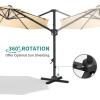 Garvee Cantilever Patio Umbrella 10ft Large Round Umbrella Outdoor Market Umbrellas 360°Rotation Offset Hanging Outdoor Shade for Patio(Beige)