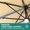 Garvee Cantilever Patio Umbrella 10ft Large Round Umbrella Outdoor Market Umbrellas 360°Rotation Offset Hanging Outdoor Shade for Patio(Beige)