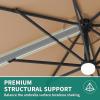 Garvee Cantilever Patio Umbrella 10ft Large Round Umbrella Outdoor Market Umbrellas 360°Rotation Offset Hanging Outdoor Shade for Patio(Brown)