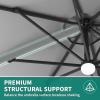 Garvee Cantilever Patio Umbrella 10ft Large Round Umbrella Outdoor Market Umbrellas 360°Rotation Offset Hanging Outdoor Shade for Patio(Gray)