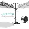 Garvee Cantilever Patio Umbrella 10ft Large Round Umbrella Outdoor Market Umbrellas 360°Rotation Offset Hanging Outdoor Shade for Patio(Gray)