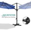 Garvee Cantilever Patio Umbrella 10ft Large Round Umbrella Outdoor Market Umbrellas 360°Rotation Offset Hanging Outdoor Shade for Patio(Navy Blue)