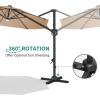 Garvee Cantilever Patio Umbrella 10ft Large Round Umbrella Outdoor Market Umbrellas 360°Rotation Offset Hanging Outdoor Shade for Patio(Tan)