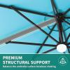 Garvee Cantilever Patio Umbrella 10ft Large Round Umbrella Outdoor Market Umbrellas 360°Rotation Offset Hanging Outdoor Shade for Patio(Turquoise Blue)