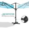 Garvee Cantilever Patio Umbrella 10ft Large Round Umbrella Outdoor Market Umbrellas 360°Rotation Offset Hanging Outdoor Shade for Patio(Turquoise Blue)
