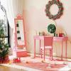 Garvee Kids Jewelry Armoire Cabinet, Standing Jewelry Organizer with Full-Length Mirror, 3 Storage Drawer, Kids Vanity Dress Up Mirror Jewelry Cabinet for Girls(Pink)