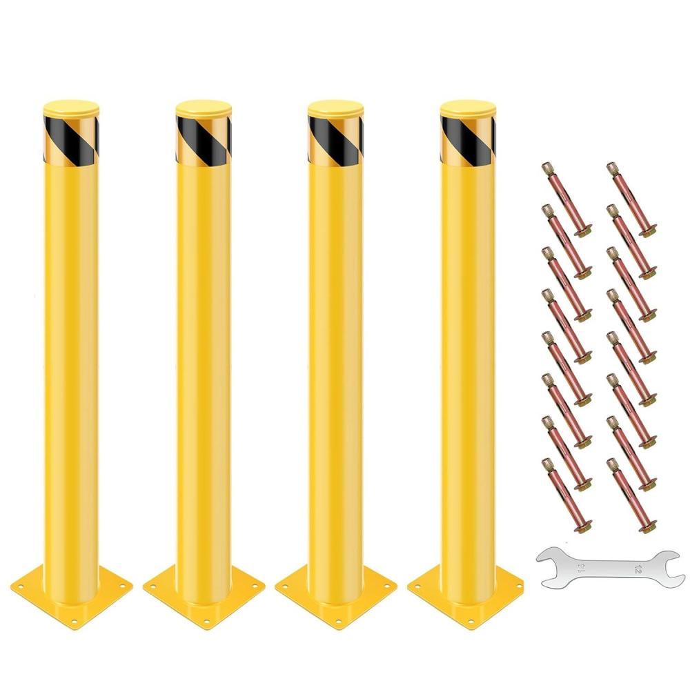 image:imageGARVEE Safety Bollard Post 36 x 45 in Steel Removable Traffic Parking Barrier Bollards Yellow 6 Pack36Hx45D