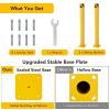 Garvee Safety Bollard, Towallmark 4 Packs 36 in Height Bollard Post, 4.5 in Diameter, Yellow Safety Steel Bollard Post with 8 Anchor Bolts, for Traffic Control, Driveway Barrier, Parking Pole