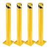 Garvee Safety Bollard, Towallmark 4 Packs 36 in Height Bollard Post, 4.5 in Diameter, Yellow Safety Steel Bollard Post with 8 Anchor Bolts, for Traffic Control, Driveway Barrier, Parking Pole