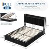 Garvee Queen Size Lift Up Storage Bed, Upholstered Velvet Bed Frame with Storage Headboard, Metal Platform Bed, No Box Spring Needed, Solid Wooden Slats, Noise Free, Black(Black)