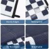 Garvee 10×14 Outdoor Rug Waterproof Reversible Patio Mat, Plastic Straw Rug for Patio,Large Outdoor Carpet for RV Camping, Balcony, Deck, Backyard, Easy Clean & Portable,Black/Grey(Navy & White)