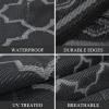 Garvee 10×14 Outdoor Rug Waterproof Reversible Patio Mat, Plastic Straw Rug for Patio,Large Outdoor Carpet for RV Camping, Balcony, Deck, Backyard, Easy Clean & Portable,Black/Grey(Black/Grey)