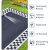 Garvee 10×14 Outdoor Rug Waterproof Reversible Patio Mat, Plastic Straw Rug for Patio,Large Outdoor Carpet for RV Camping, Balcony, Deck, Backyard, Easy Clean & Portable,Black/Grey(Navy & White)