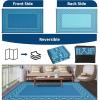 Garvee 10×14 Outdoor Rug Waterproof Reversible Patio Mat, Plastic Straw Rug for Patio,Large Outdoor Carpet for RV Camping, Balcony, Deck, Backyard, Easy Clean & Portable,Black/Grey(Green/Blue)