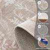 Garvee 2×6 Washable Runner Rug, Floral Bird Hallway Rug Non-Slip Low-Pile Carpet for Entryway Kitchen, Stain Resistant Indoor Rug for Living Room Bedroom High Traffic Home Decor, Brown(Brown)