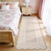 Garvee 2×6 Washable Scalloped Lace Runner Rug, Soft Non-Shedding Low Pile Rugs Runner for Hallway Entryway Living Room, Contemporary Elegant Carpet for College Playroom Kids Room, Beige(Scalloped Lace Beige)