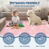 Garvee 2×6 Washable Scalloped Lace Runner Rug, Soft Non-Shedding Low Pile Rugs Runner for Hallway Entryway Living Room, Contemporary Elegant Carpet for College Playroom Kids Room, Beige(Bow Pink)